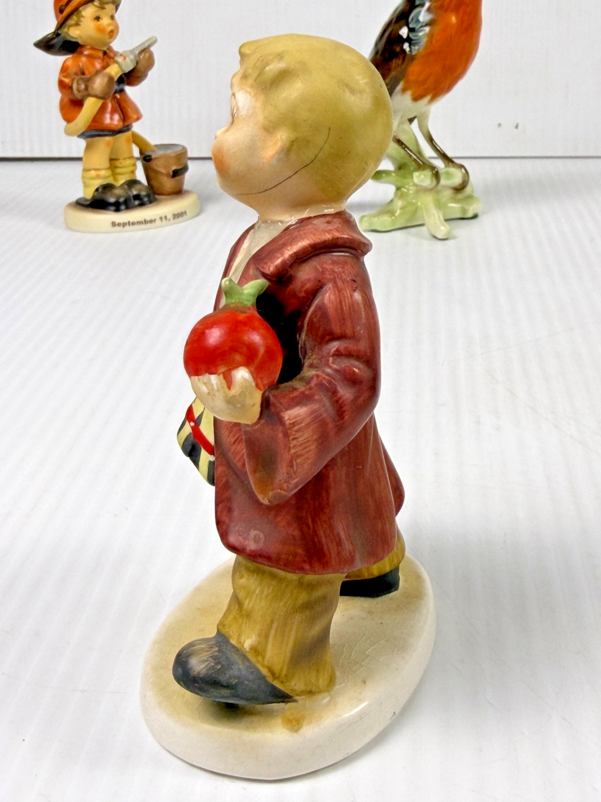 Lefton September Figure 2300 Birthday Boy holding Apple and Books Japan