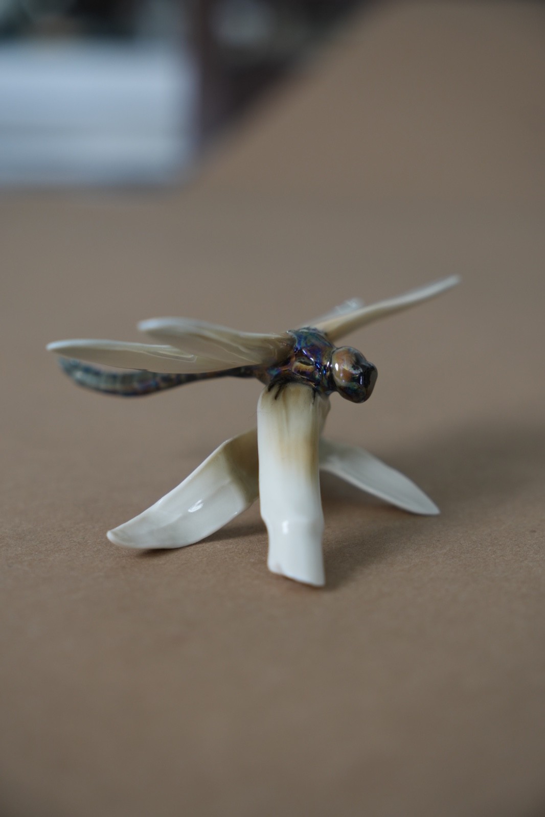 Rare Lorenz Hutschenreuther Porcelain Dragonfly Figurine Germany