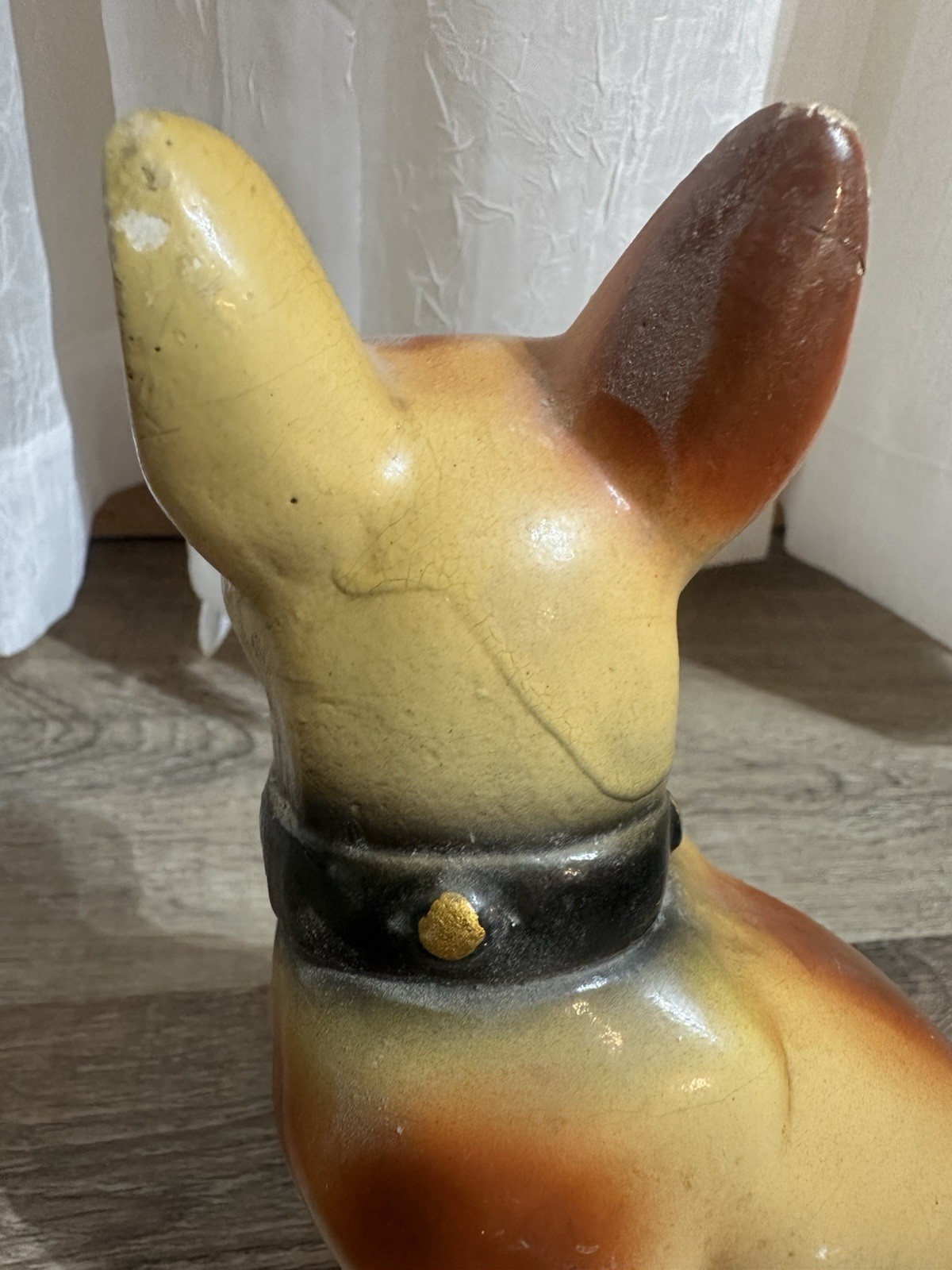 Vintage Bulldog Chalkware Plaster Figurine Statue Old Dog Carnival Fair Prize