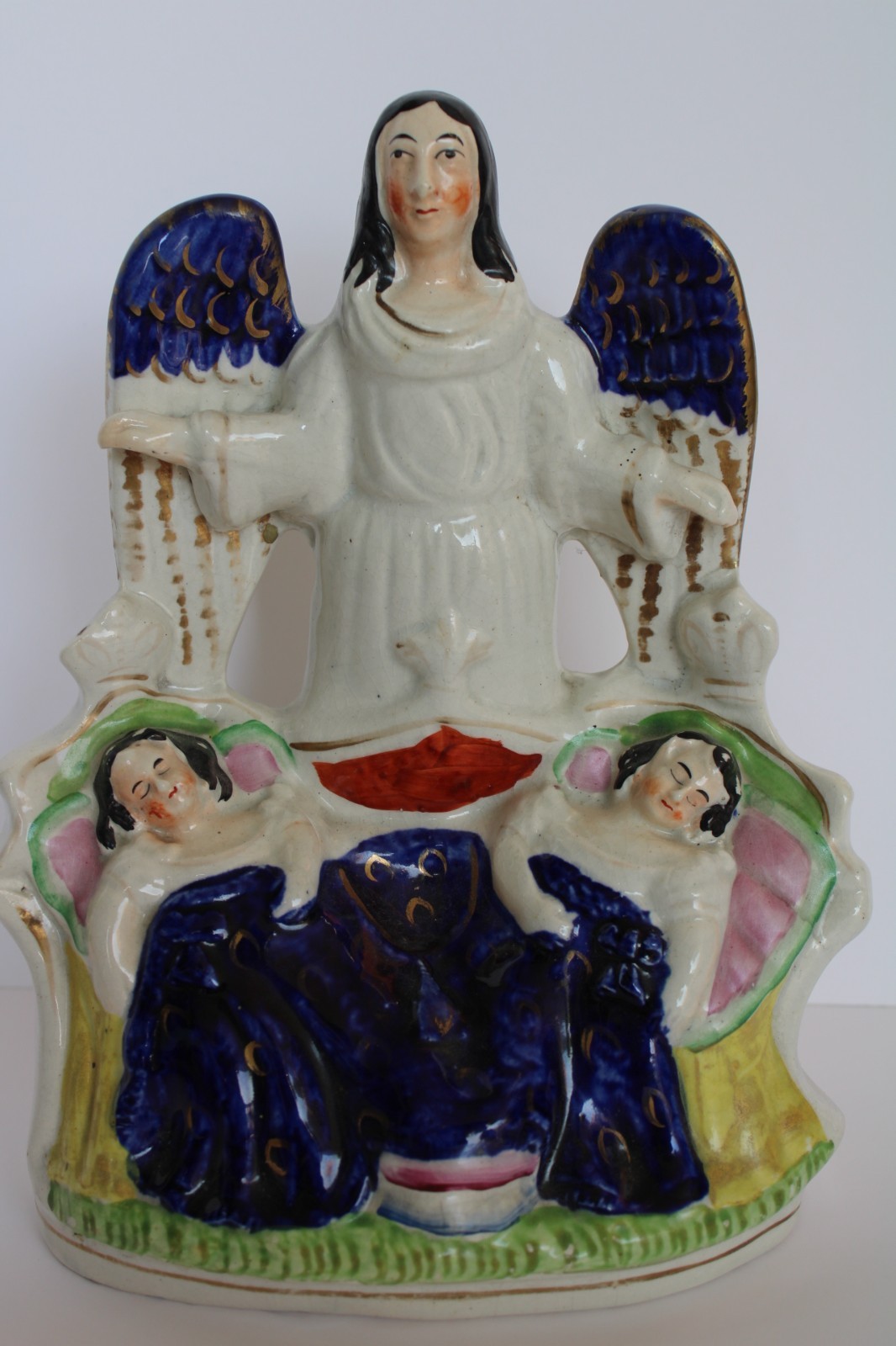 Antique 19th Century Staffordshire Guardian Angel Figurine Prince Princess Wales