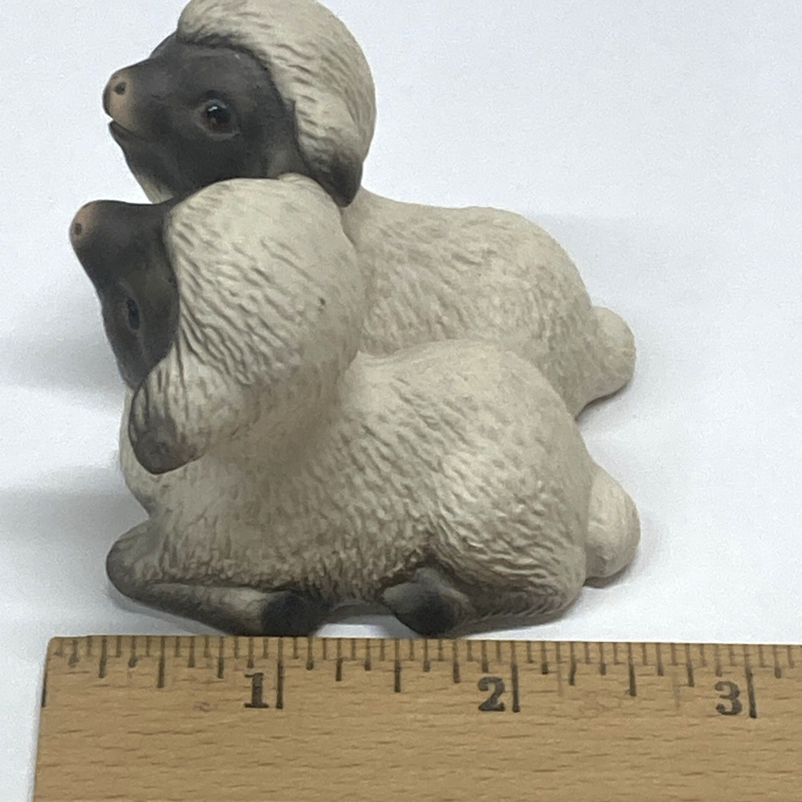 Harvey Knox Kingdom Ceramic Hand Painted Twin Baby Lambs Figurine