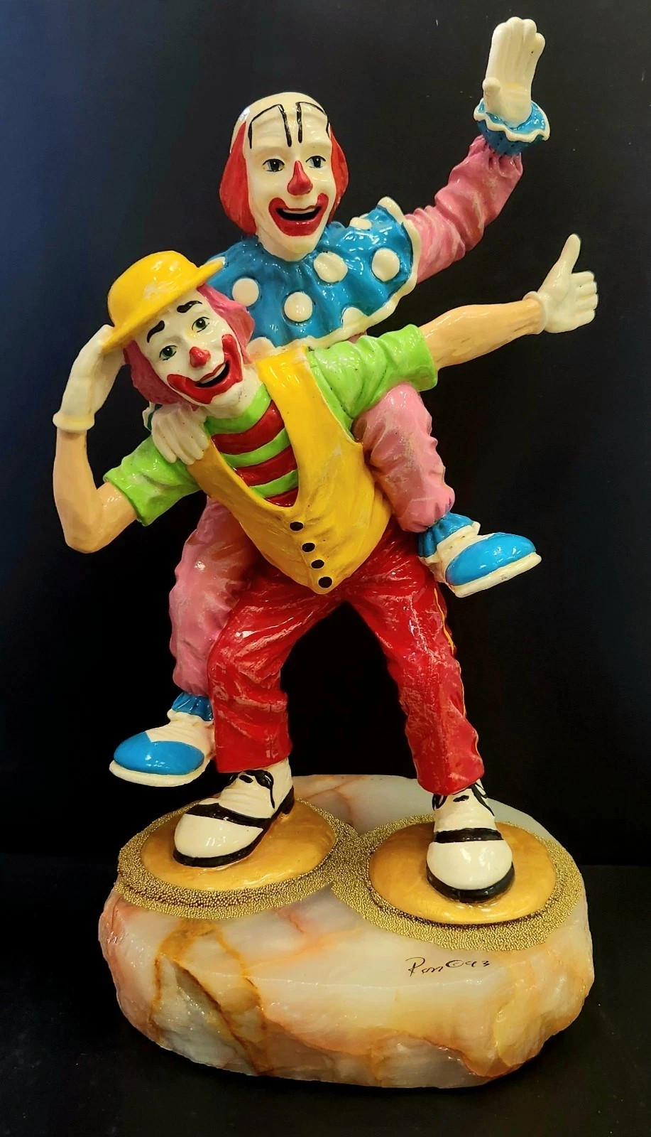 VERY RARE Signed Limited Edition Vintage Ron Lee’s “PIGGY BACKIN” Clowns #L-379