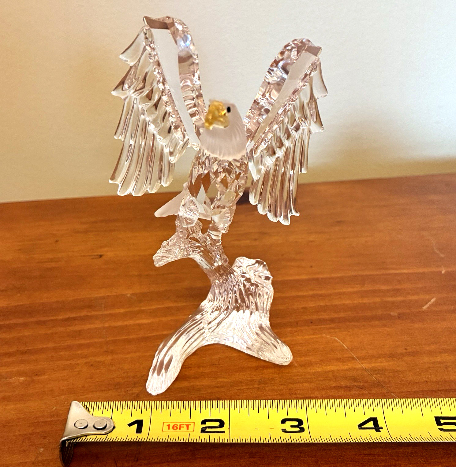 Swarovski Bald Eagle Crystal 5 inches tall # 248003 Yellow Beak USA Og Box COA