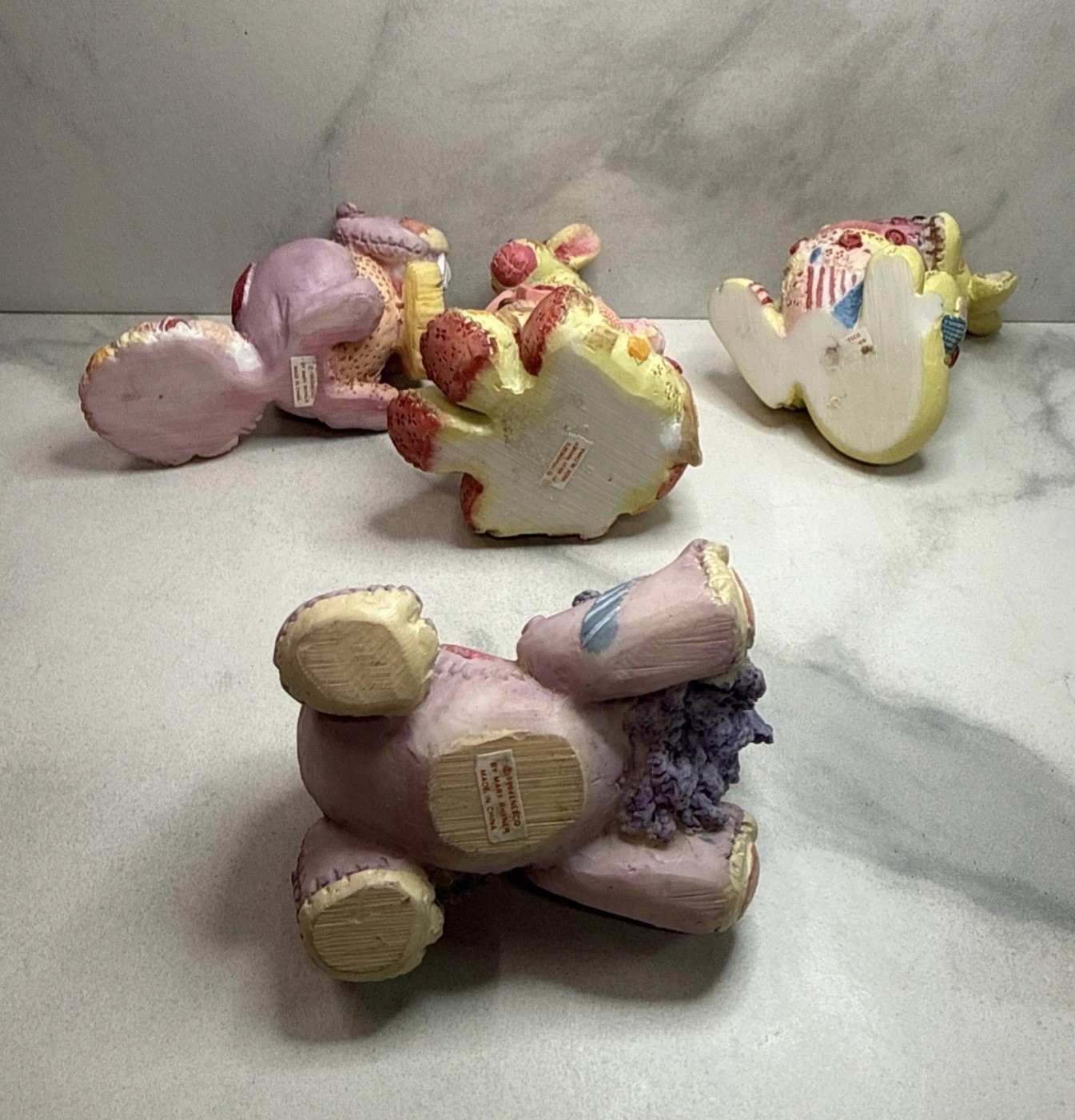 Enesco Cute As A Button Mary Rhyner Patchwork ❤️Beaver Giraffe Kangaroo Lion Lot
