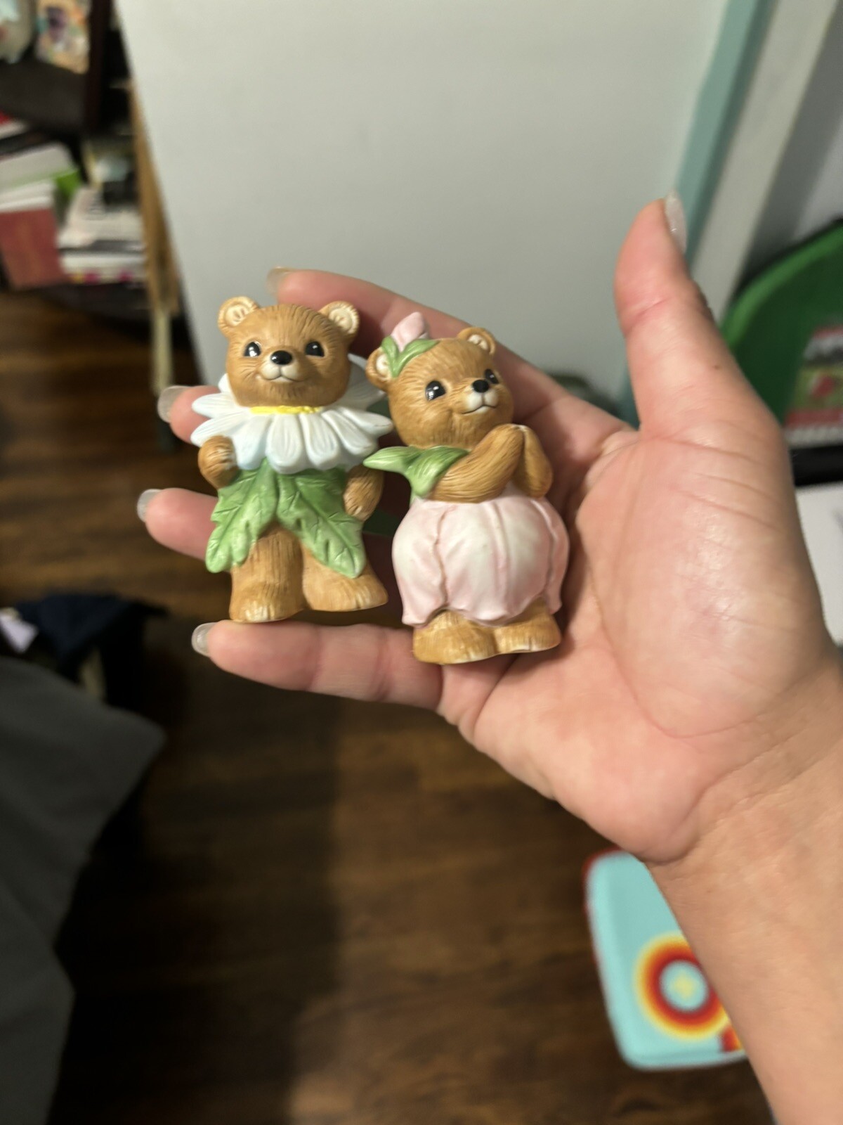 Home Interiors HOMCO BEAR Garden Flower FIGURINES vintage #8768 porcelain