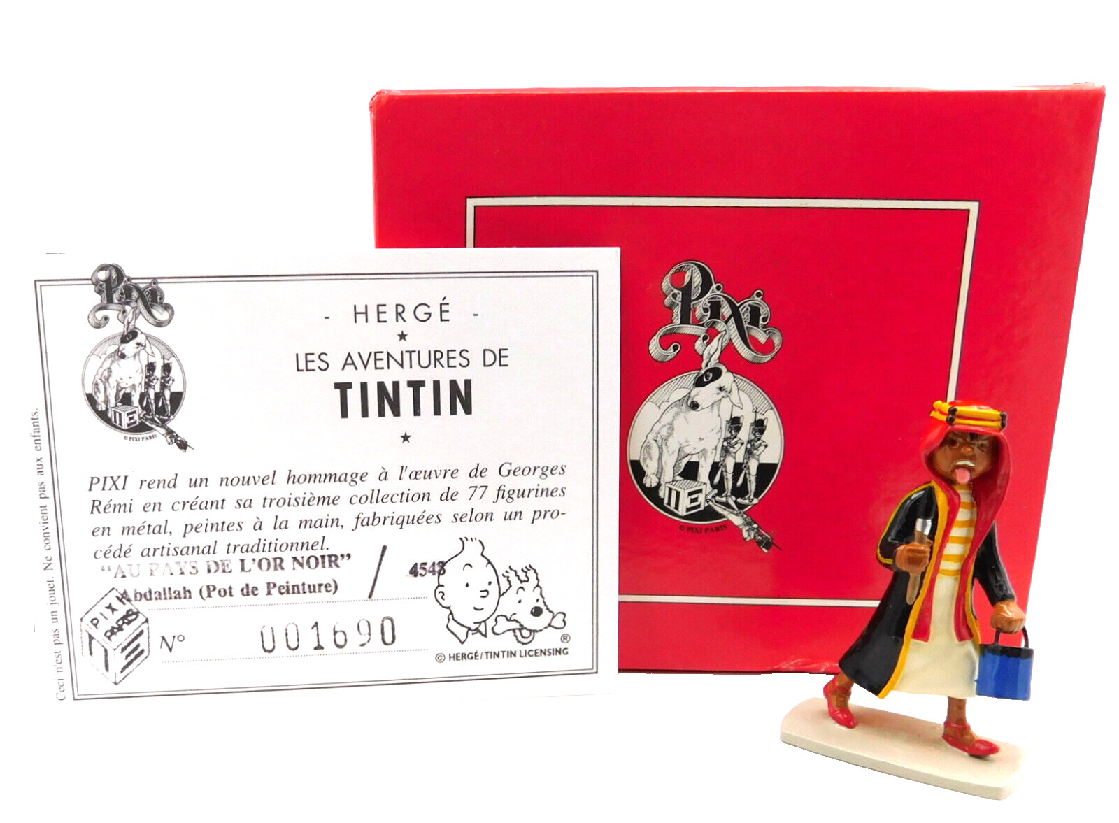 Pixi Tintin Figurine 4548 “Abdallah Peinture” 1994 Rare Metal Figure Herge