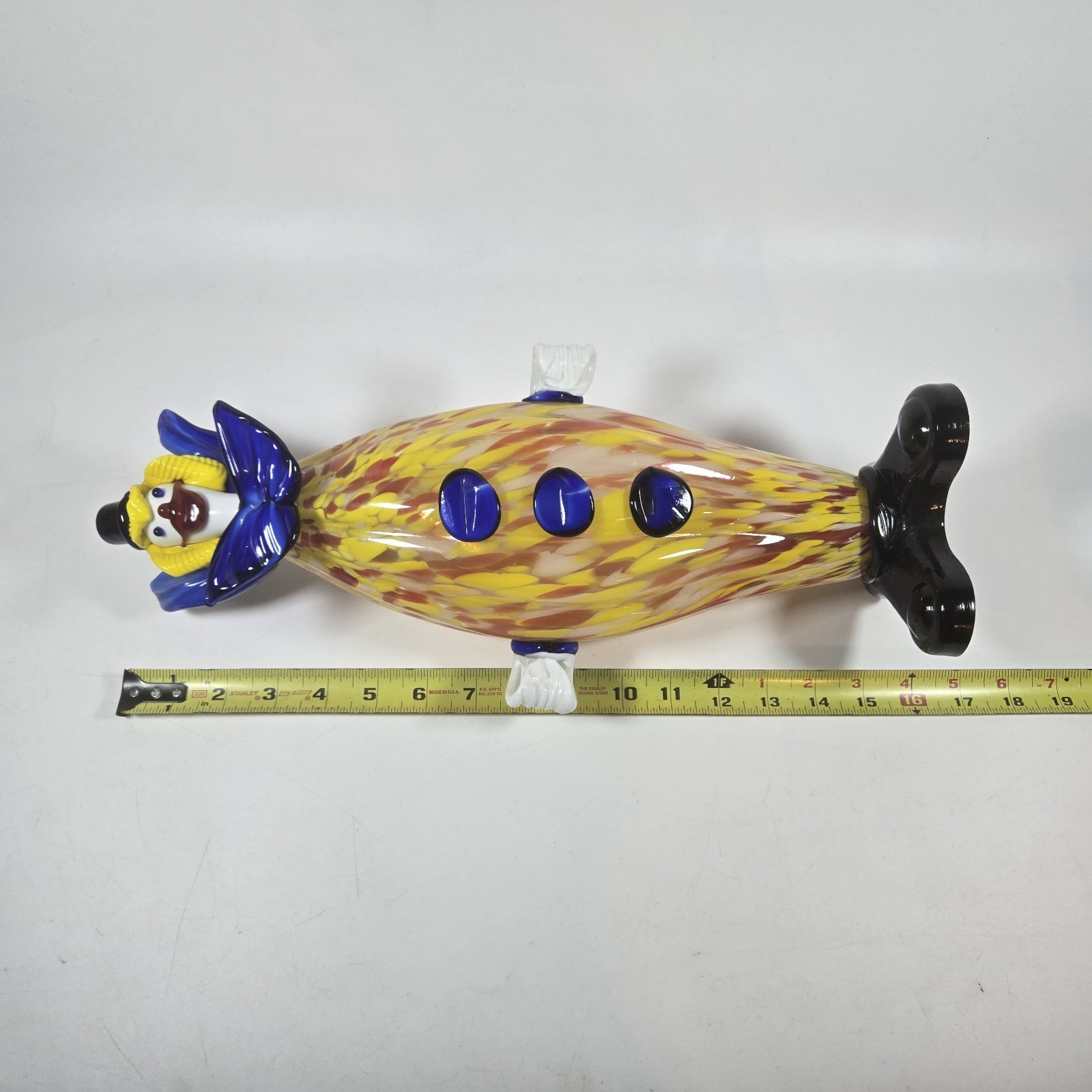 Vintage Murano Italy Art Glass Clown Fratelli Pitau Venetian Sculpture 17″