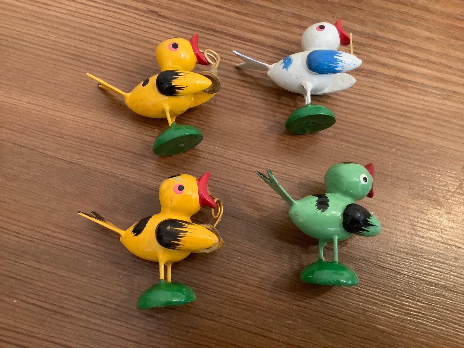 Vintage Erzgebirge Style Germany Birds Hand Carved/Painted Musical Band Wood. T6