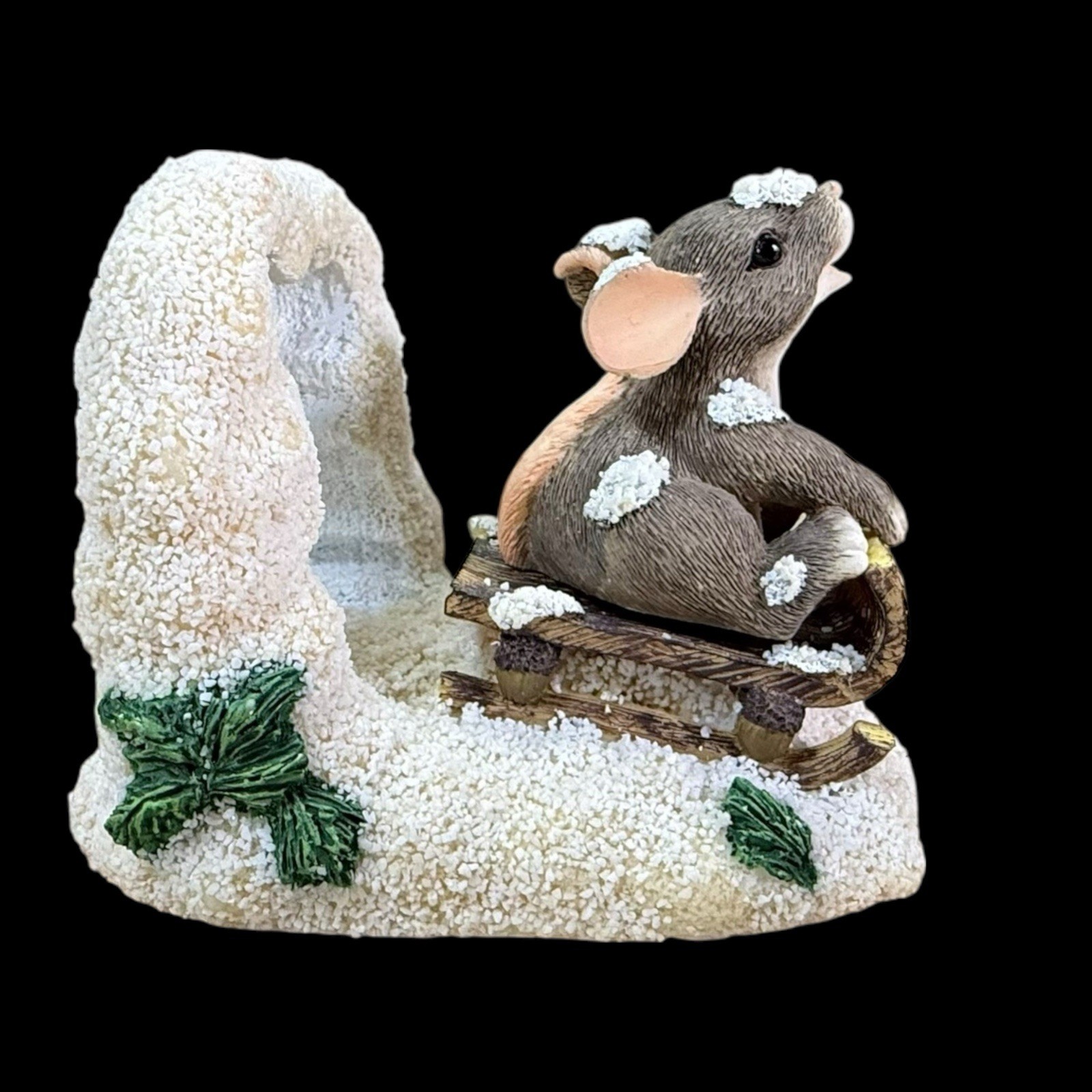 Charming Tails Sledding Mouse Dashing Through The Snow Fitz & Floyd 87/624