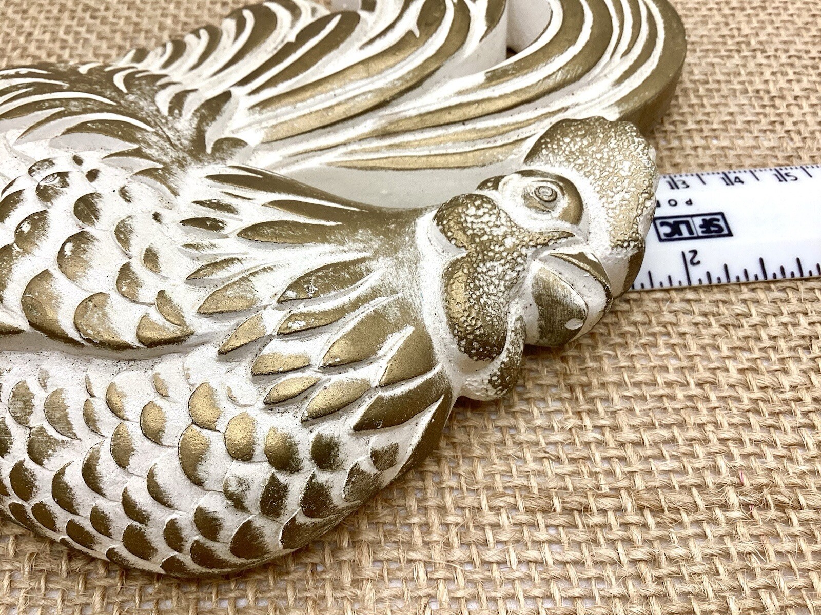 VTG Gold Chicken Hen Chalkware Wall Plaque Miller Studio Farmhouse Decor