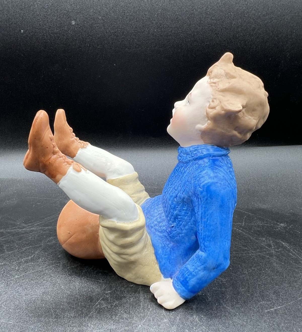 Gebruder Heubach-German Porcelain Bisque Rugby/Football Player 6″ Rare