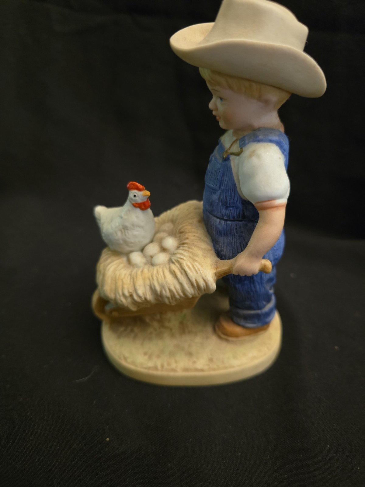 Set Of 2 Pre-Owned Porcelain Homco Denim Days “Morning Chores” Figurines #1501