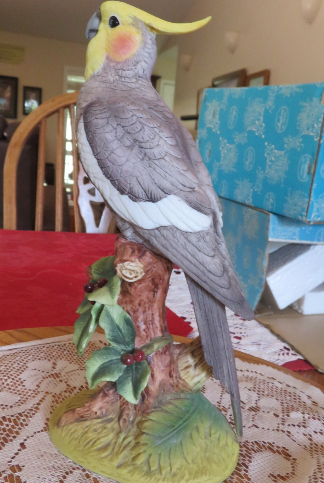 Andrea by Sadek Cockatiel Bird Figurine #6014 Japan 1982 Vintage With Box