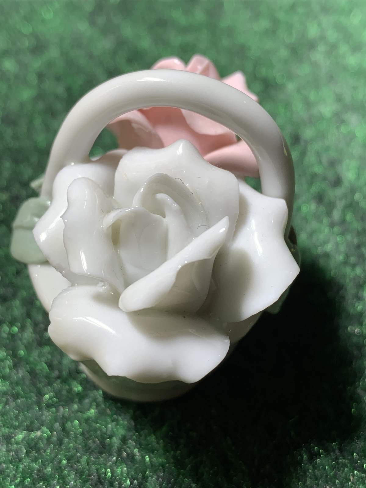 Flower Basket Silvestri Decorative Porcelain Pink White Girl Baby Mom Wedding
