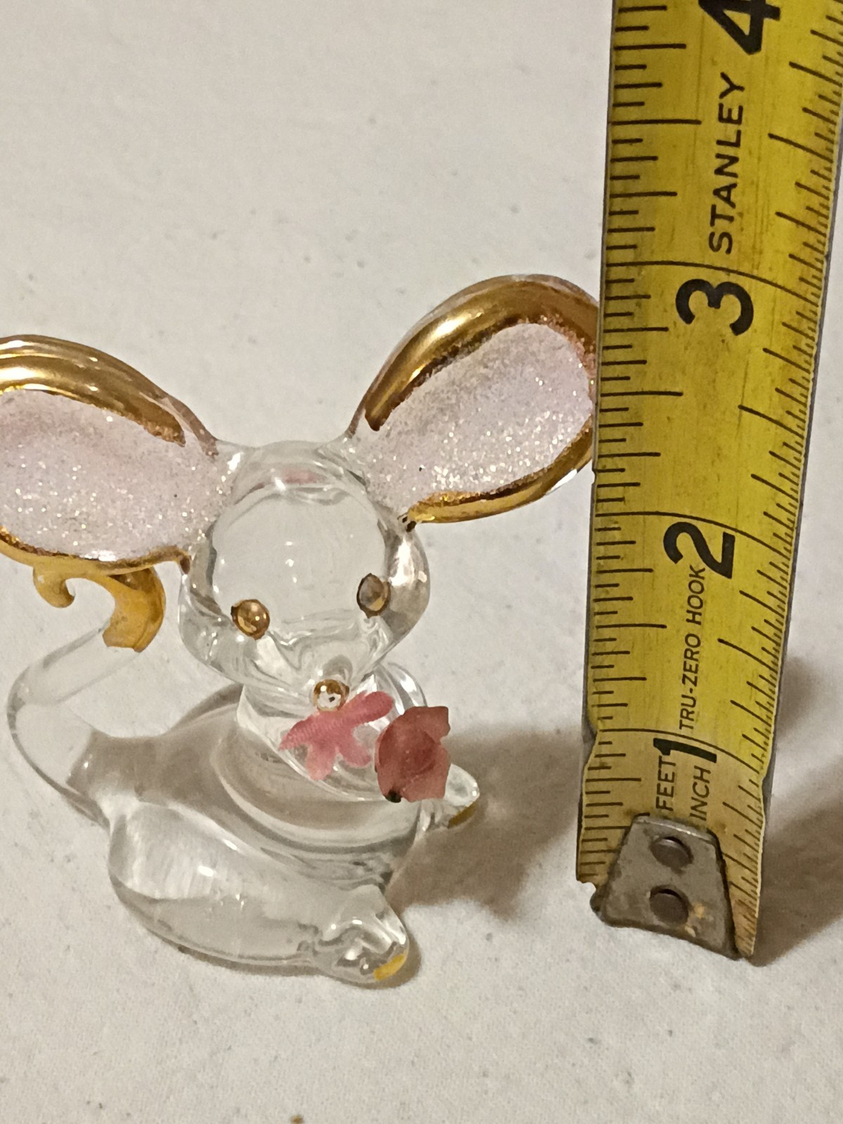Glass Baron Too Cute Mouse Pink Ears Pink Rose Gold Gilt