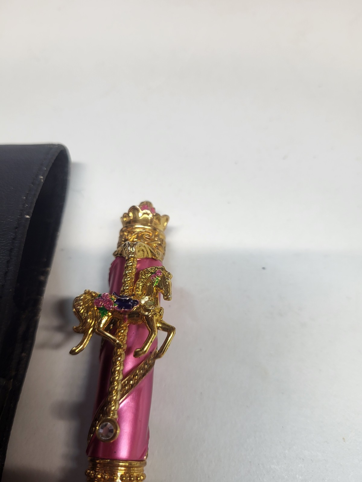 Franklin Mint The Rose Dancer Carousel Horse Pen 1980’s With Case READ