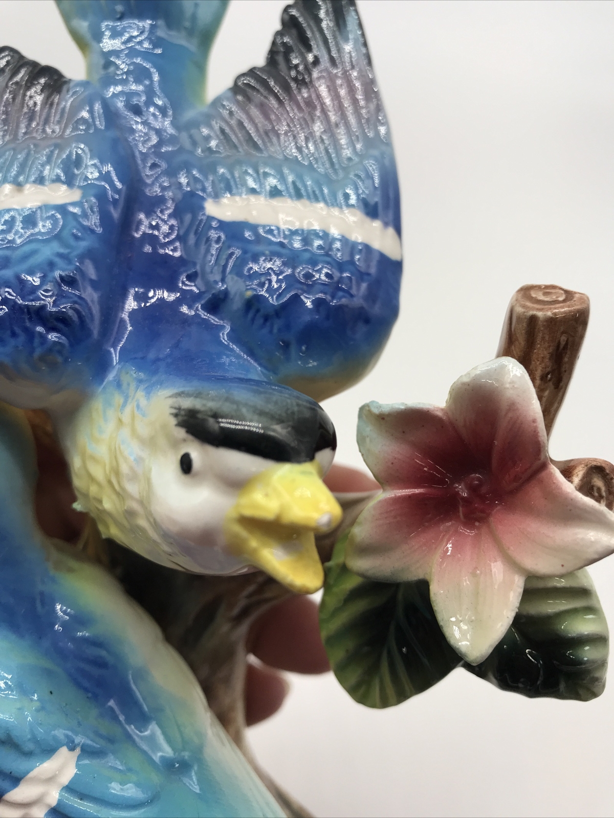 Vintage Ucago Blue Birds Figurine Tiny Chips Read Does.
