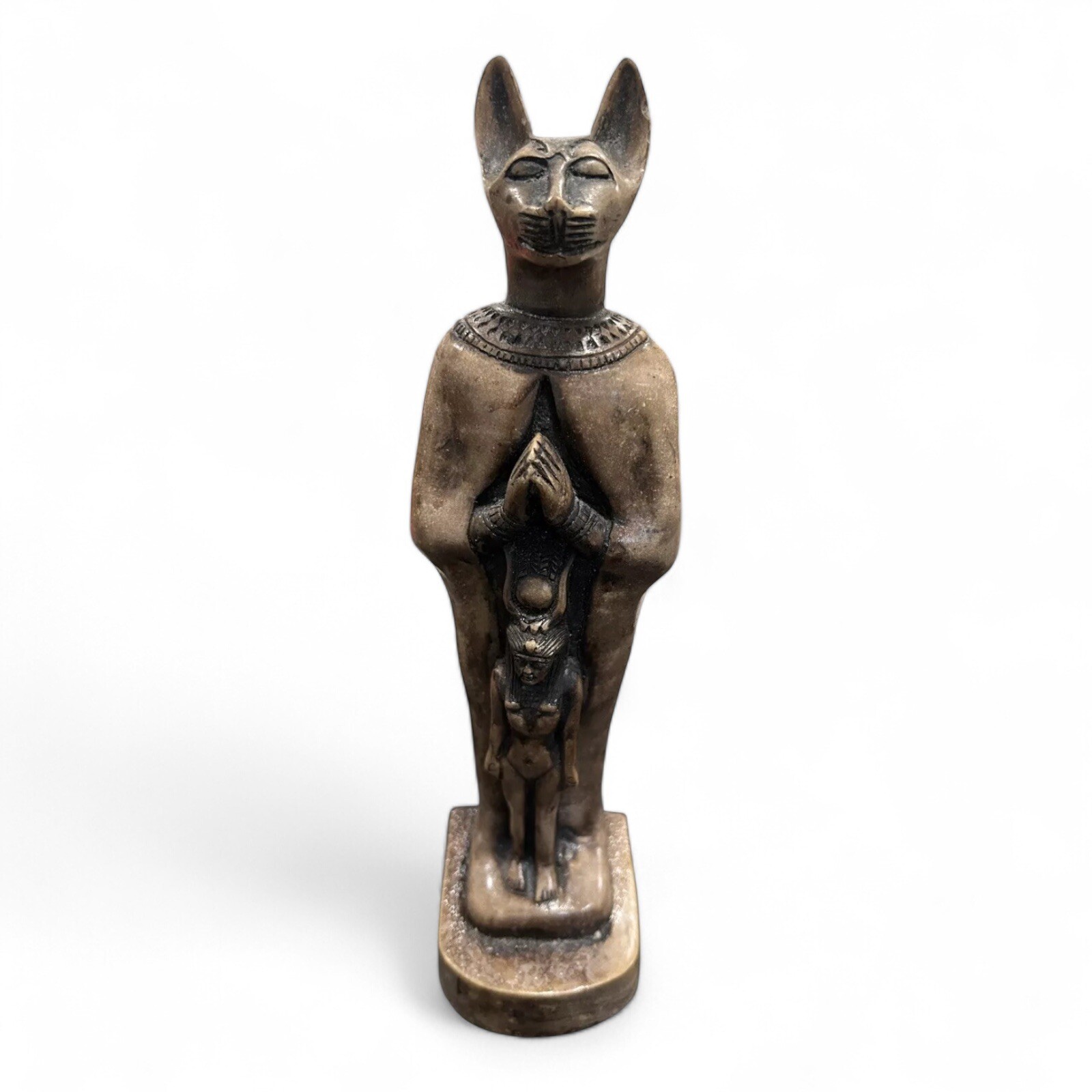 Goddess Bastet Egyptian Statue Resin 11.25” Tall Made In Egypt
