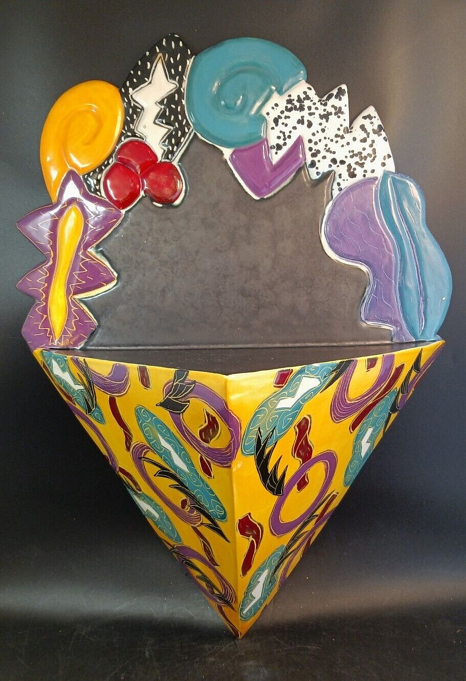 Marilee Hall Signed c.1995 Memphis Milano, Post-Modern, Geometric Wall Shelf OBO