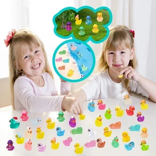 60 Pcs Multicolor Mini Resin Ducks, Tiny Ducks to Hide, Little Ducks…