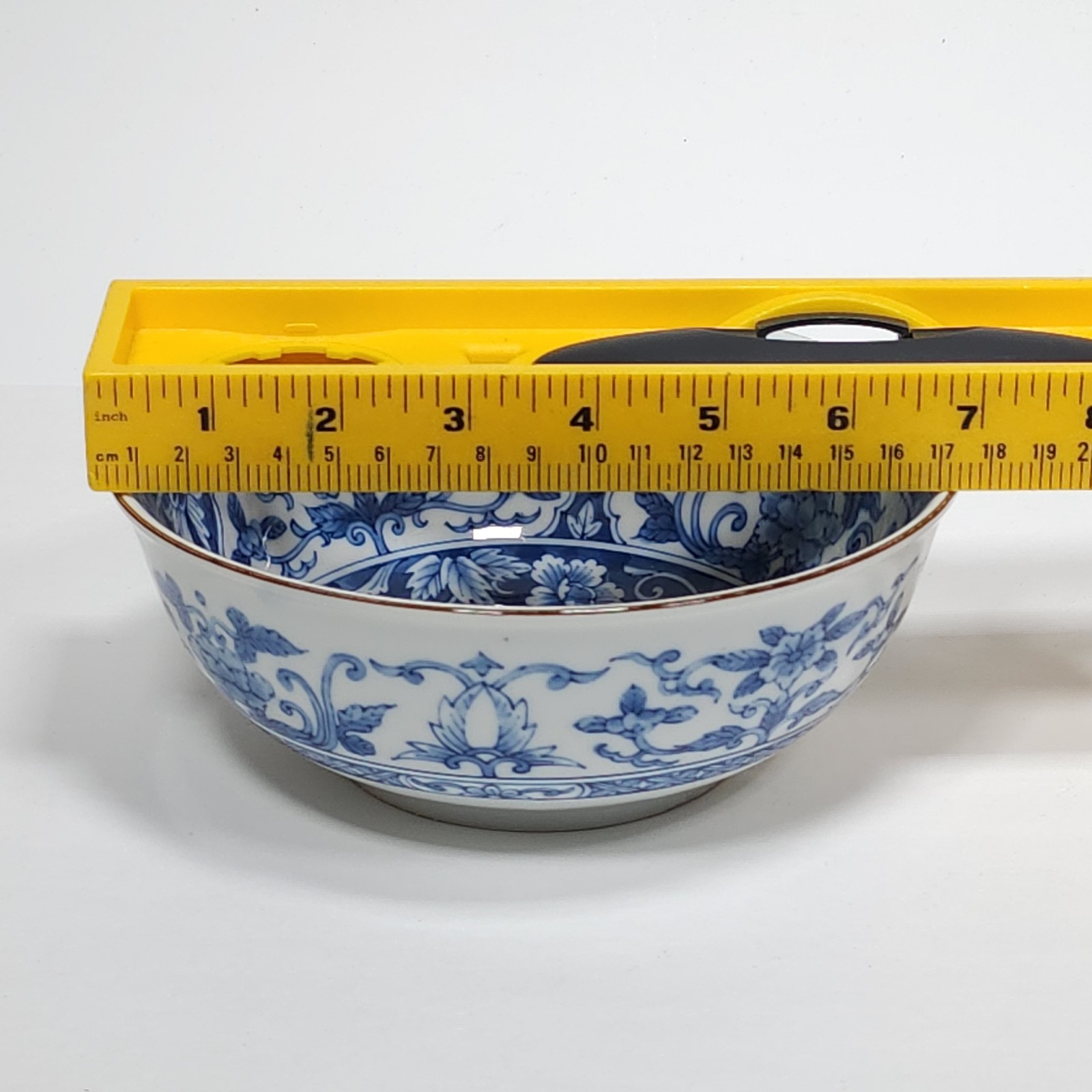 Andrea by Sadek Bowl Blue and White Footed Floral Signed Japan Vintage Porcelain