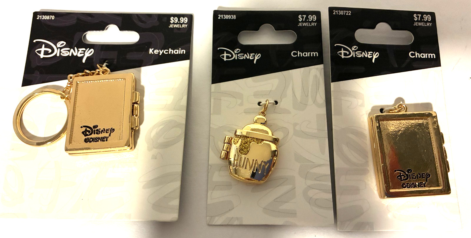 2 Disney Charms and 1 Key Chain – Alice in Wonderland Snow White and Hunny NEW
