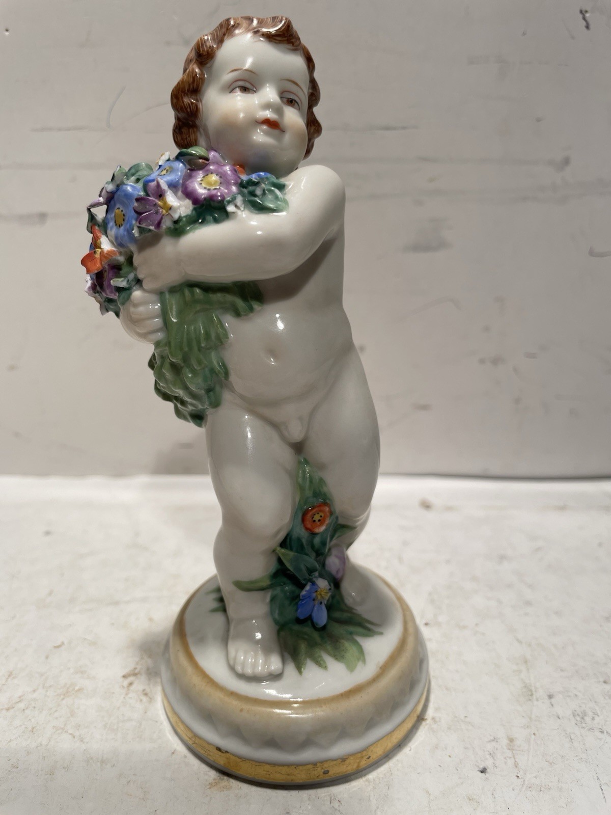Antique Muller Volkstedt German Porcelain Cherub Porcelain Figure Victorian K