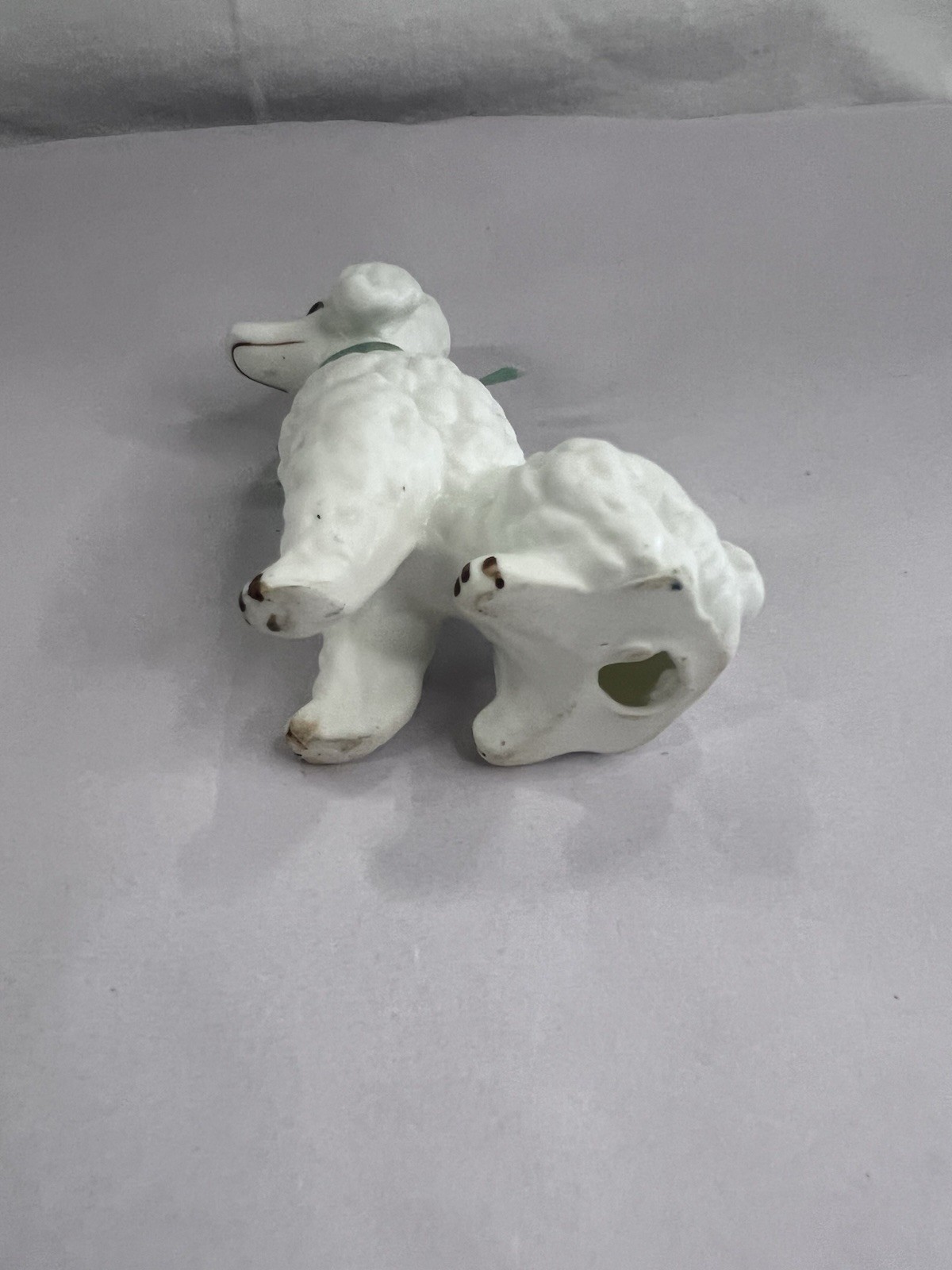 Poodle Dog Figurine Ceramic Vintage 3 1/4 Inches Tall Farmhouse Birthday Gift