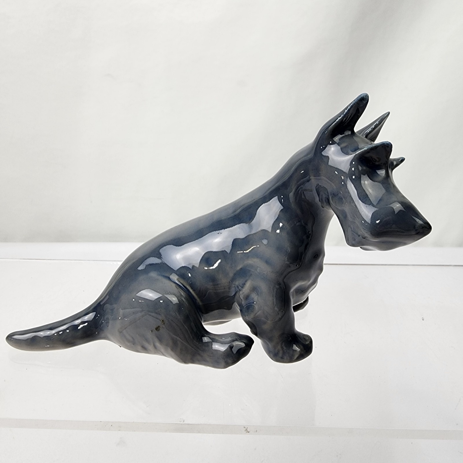 Royal Copenhagen Scottish Terrier Seated Blue Gray 5 x 3″ Porcelain Figurine