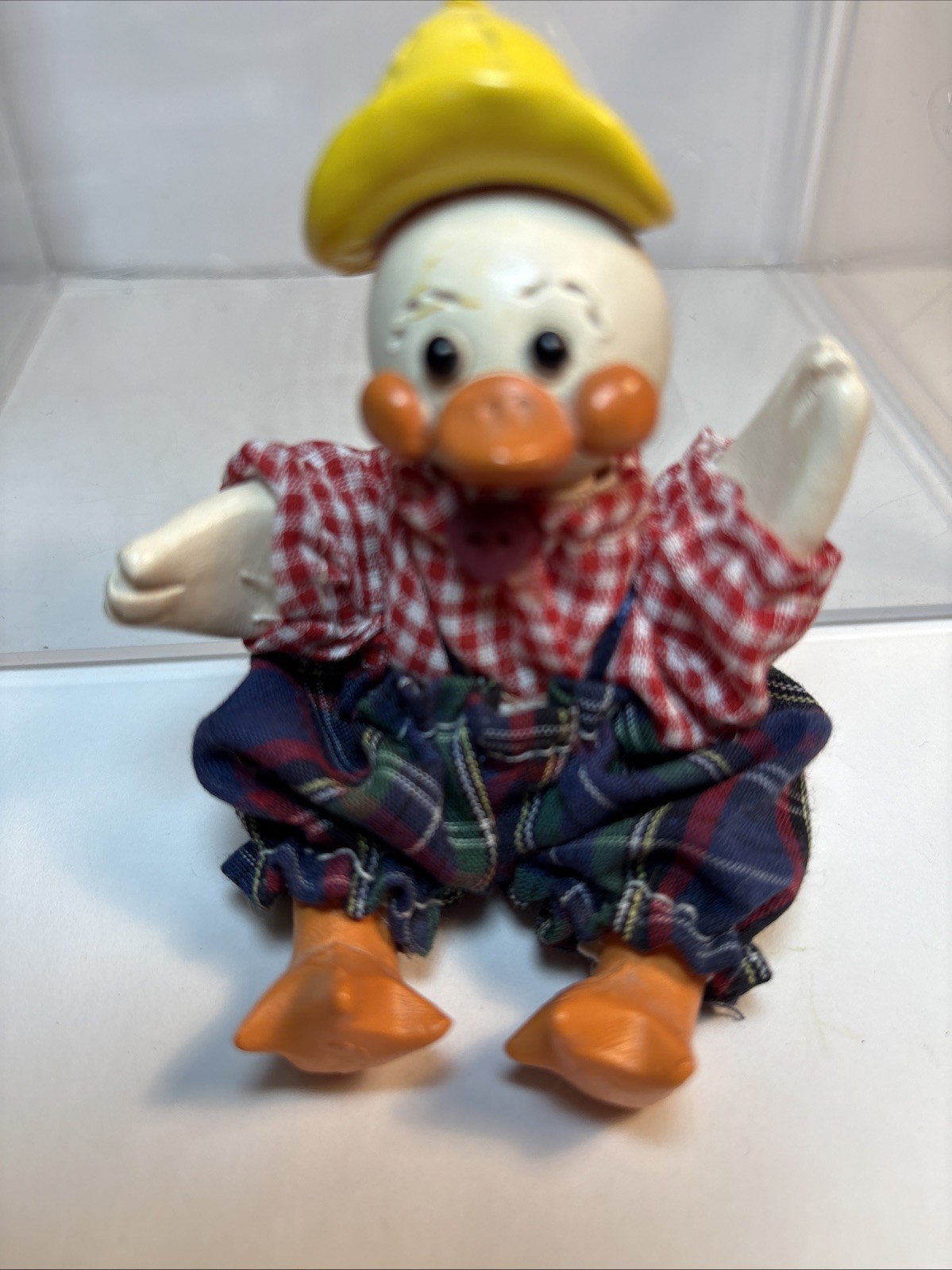 Vintage Suzi Skoglund Clay & Cloth Mouse Duck Rooster Figurines Set Of 3 Rare