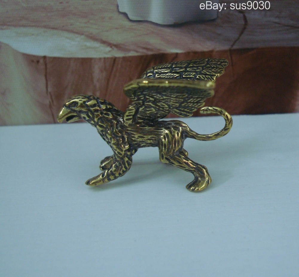 Solid Brass Strong Griffin Figurine Statue for Home Garden Decor