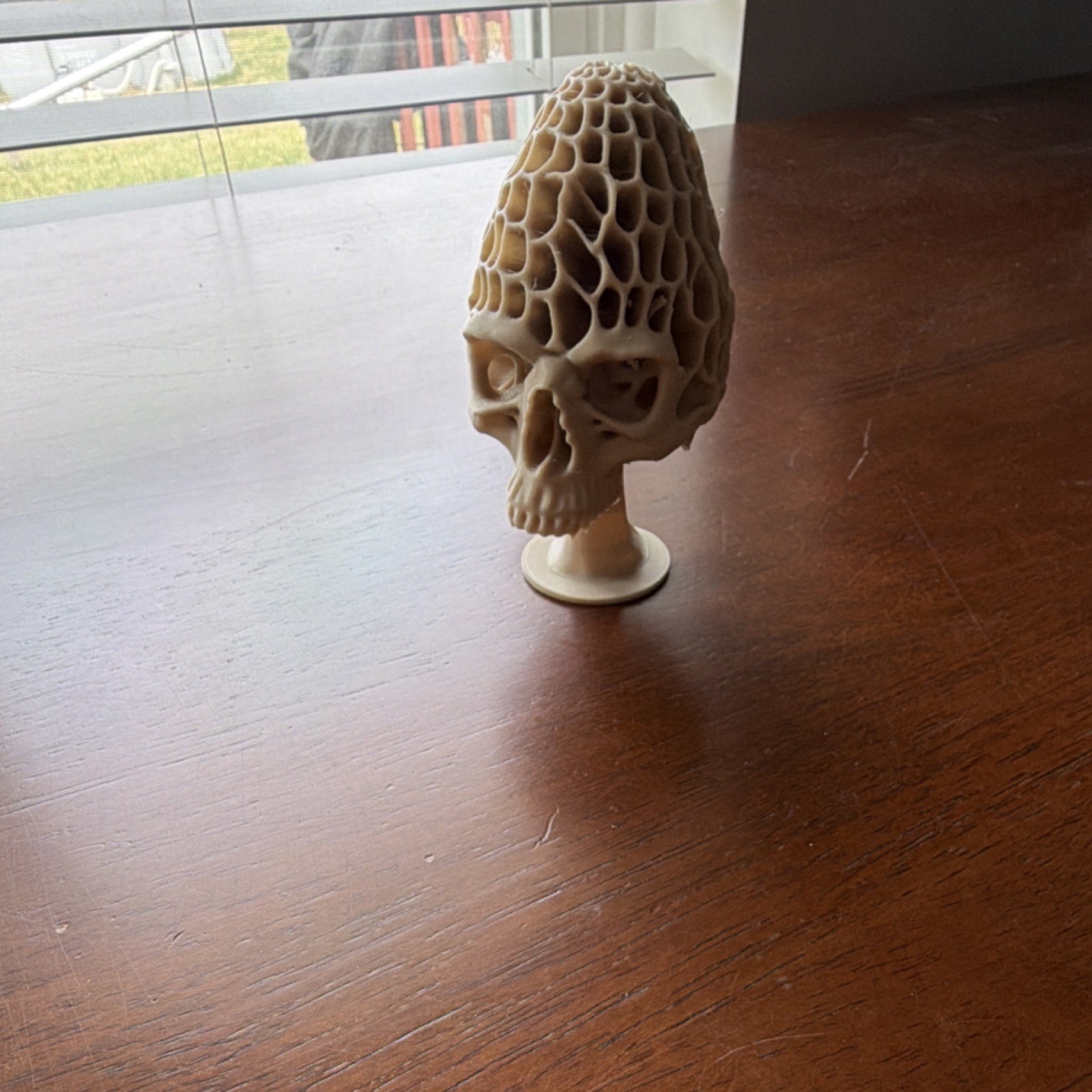 Skull morel mushroom sculpture figurine decor for any room
