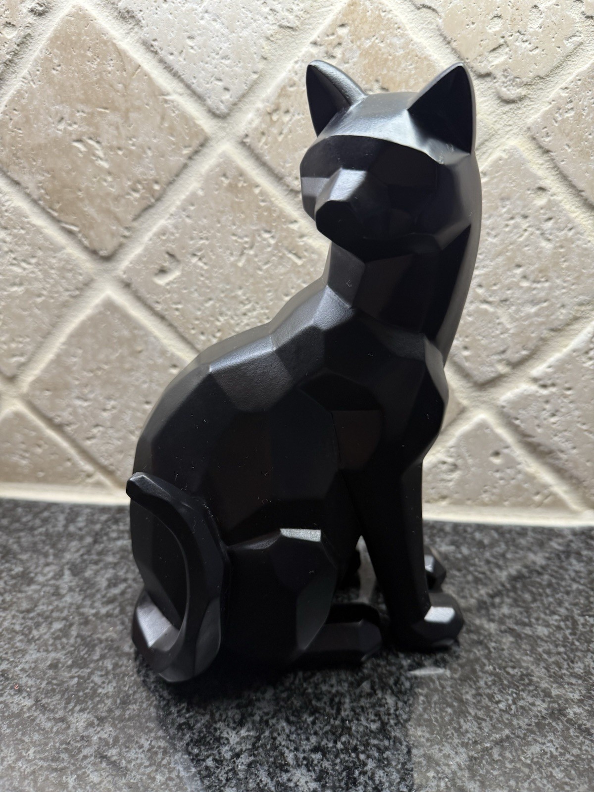 Torre & Tagus Collection Carved Angle Sitting Black Cat Statue Halloween Regal