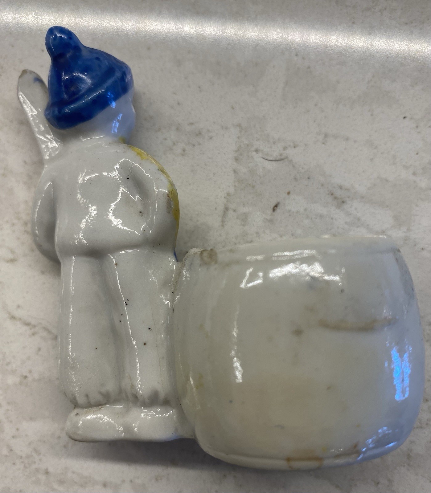 4 Skier Figurines: 1 Napco Planter, 1 “Made In Occupied Japan”, 2 Marked “Japan”