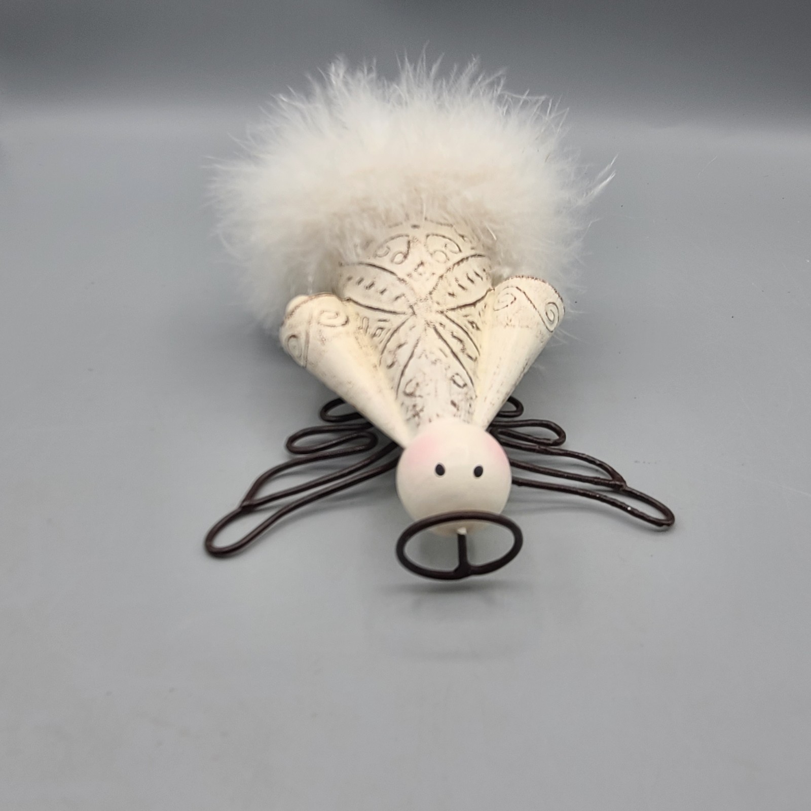 White Metal 5 1/4″ Angel Distressed Figurine Ornament