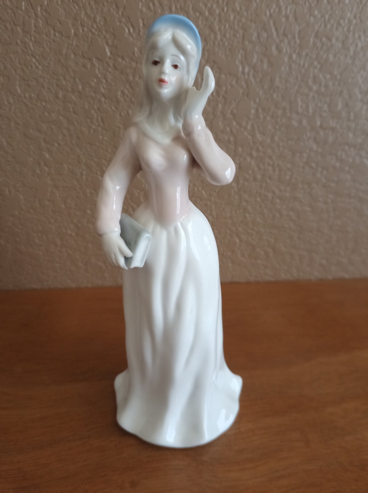 Vintage K’s Collection Figurine Woman Lady Girl Hat Book Over 8″ Tall!