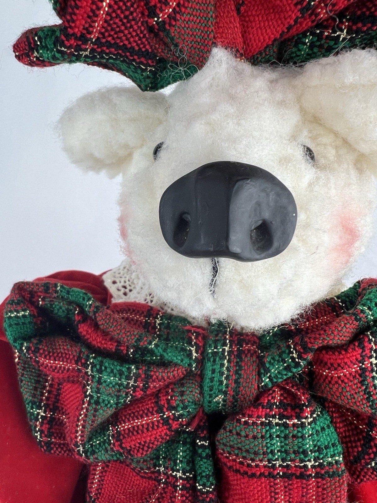 Vintage Silvestri Mama Bear and Baby Bear Folk Art Christmas Holiday Wood Base