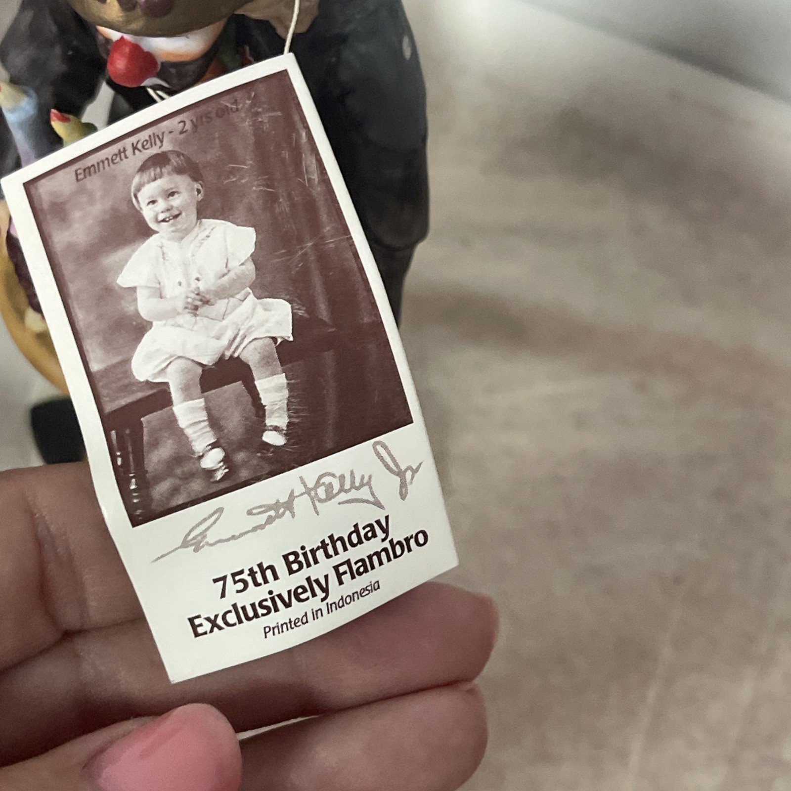 Emmett Kelly Jr Clown 75th Birthday Jubilee Porcelain Lambro Figurine Signed 6″