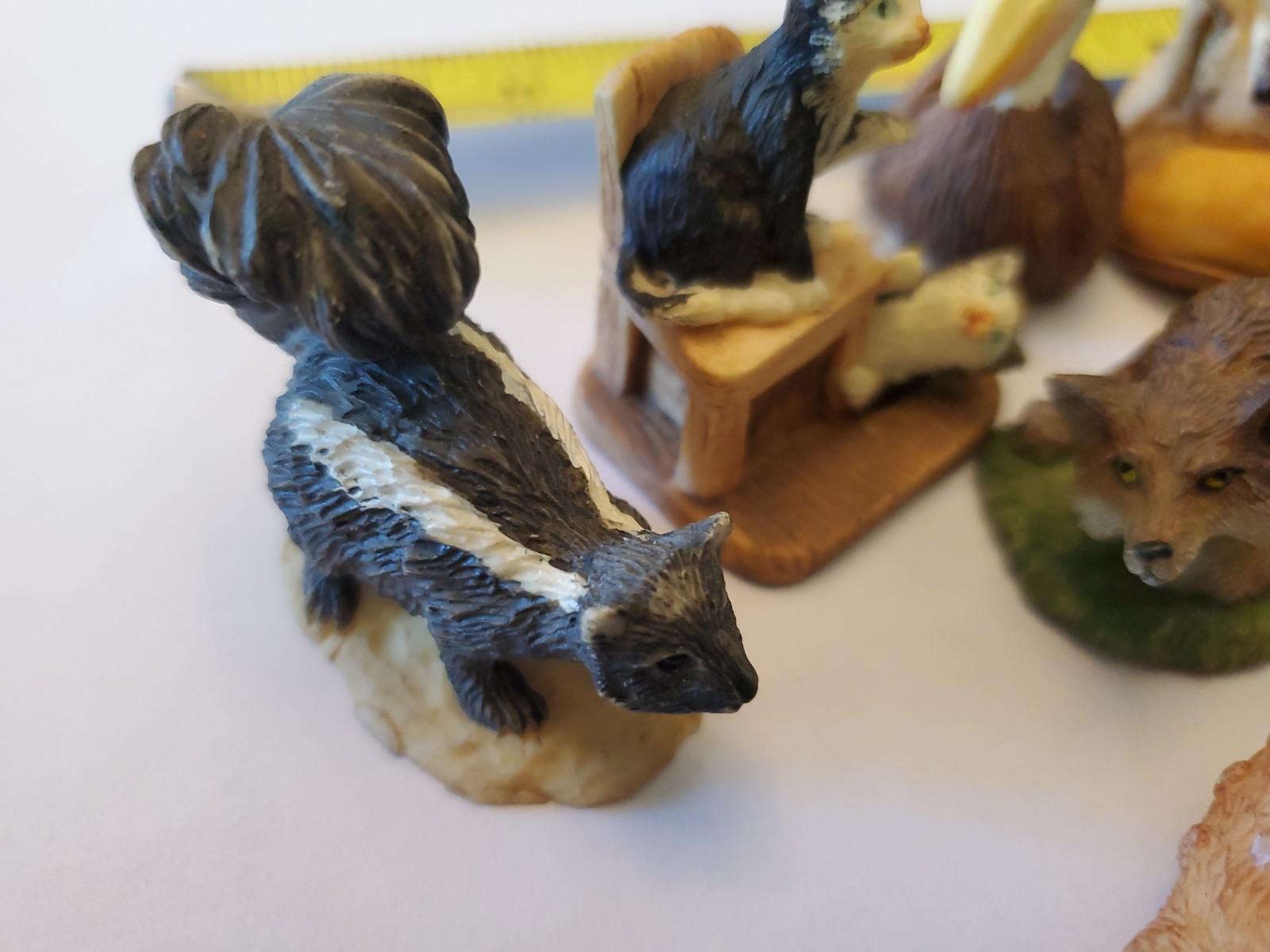 Vintage 1990s Resin Animal Figurine Lot Of 13 Kittens Deer Dog Owl Puppies Pig