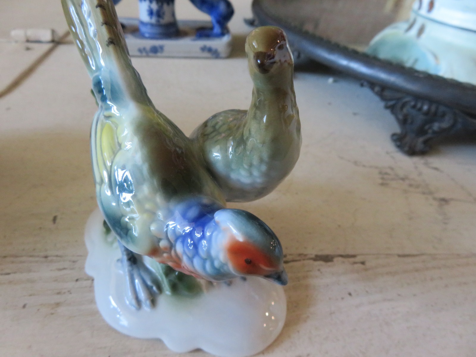 Vintage Porcelain Gerold Porzellan Bavaria Pheasants Birds No Damage