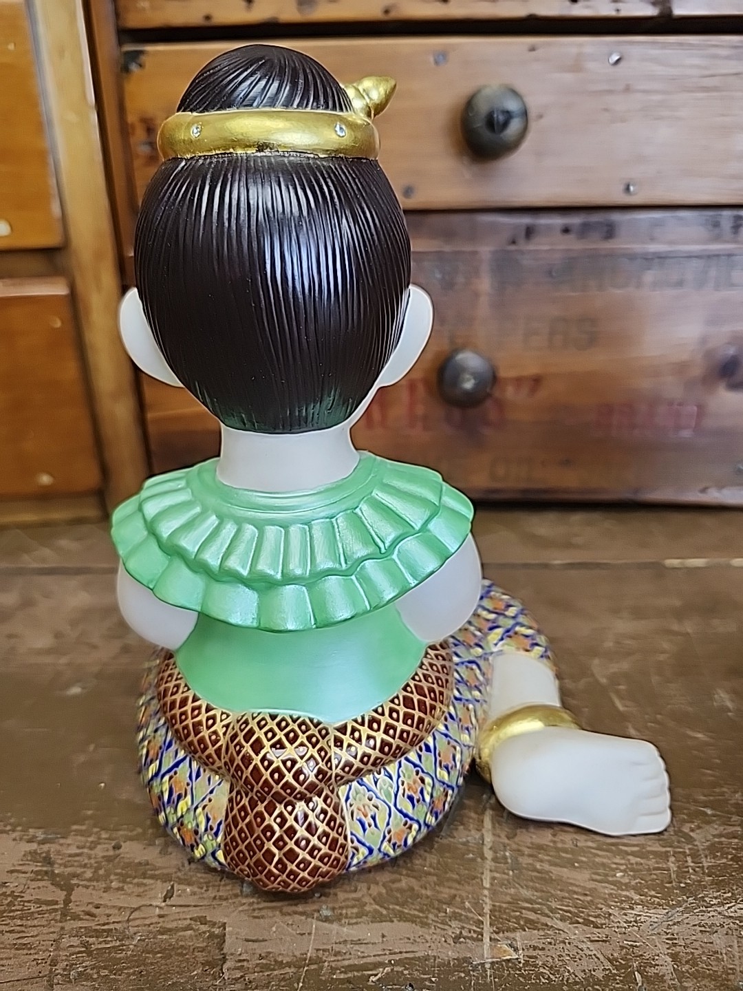 Vtg Sirin Thai Porcelain Benjarong Children Respect Wai Praying Boy Girl Figure