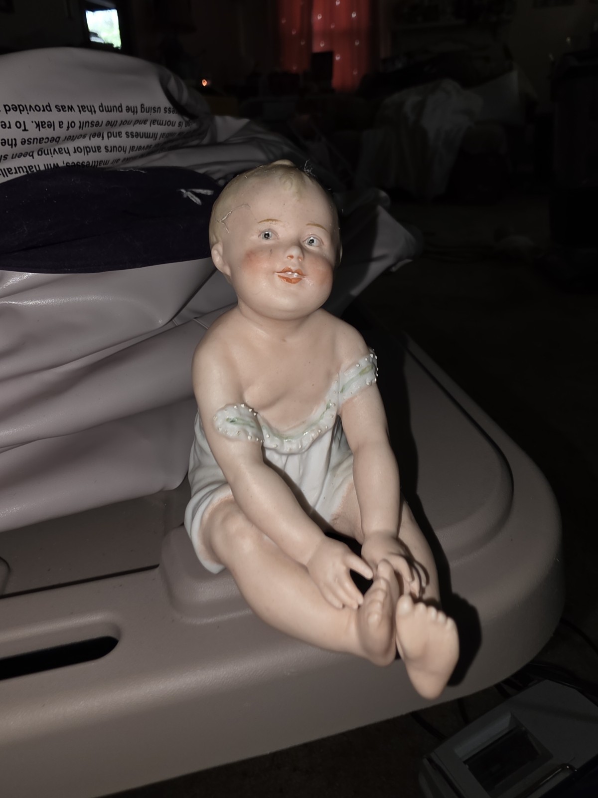 Gebruder Heubach-German Porcelain Bisque-Sitting Piano Baby (Small)