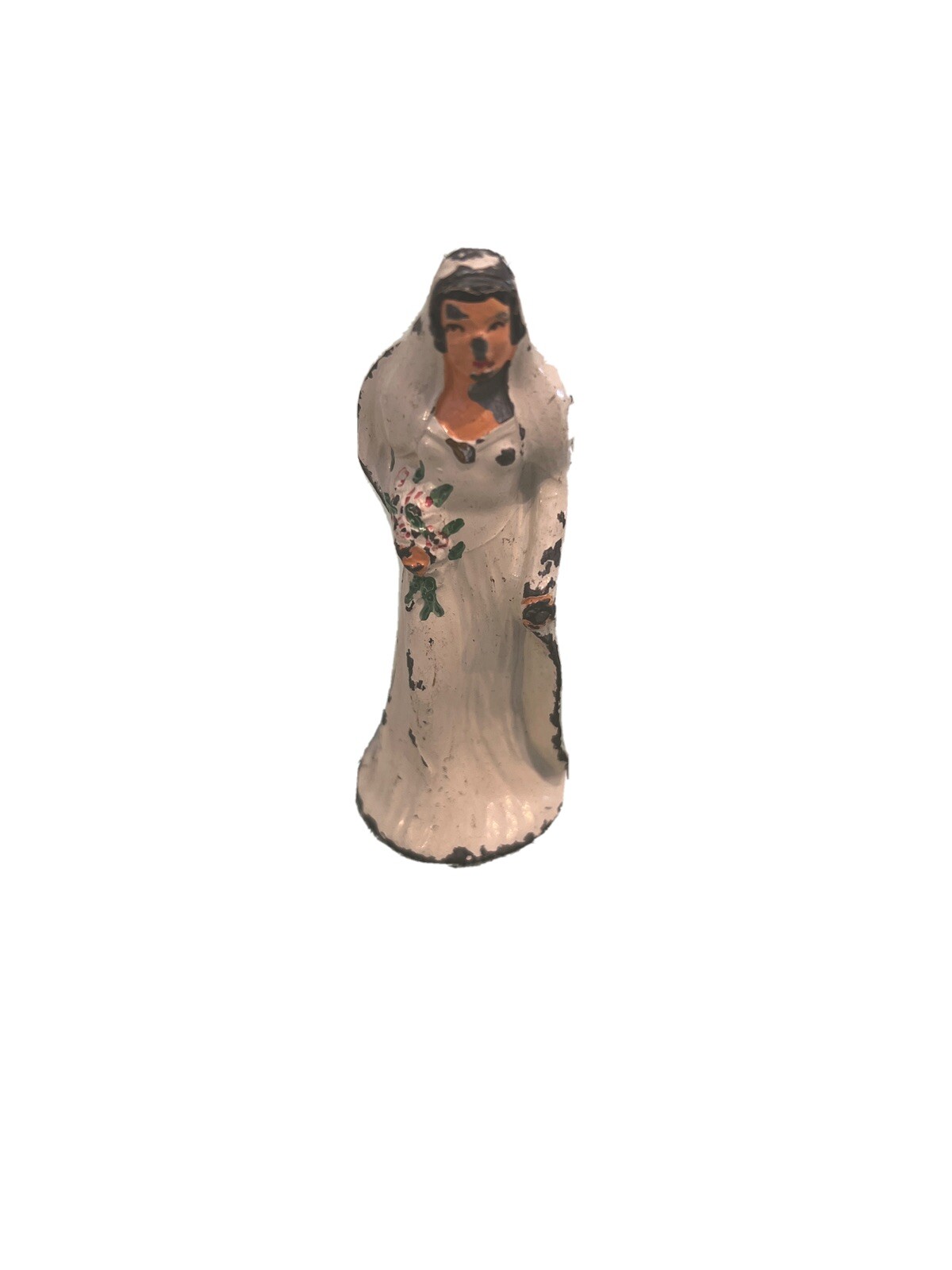 Vintage BARCLAY Cast Metal Bride Figurine #625- Toy- Made in USA ~ 3.0″ Tall