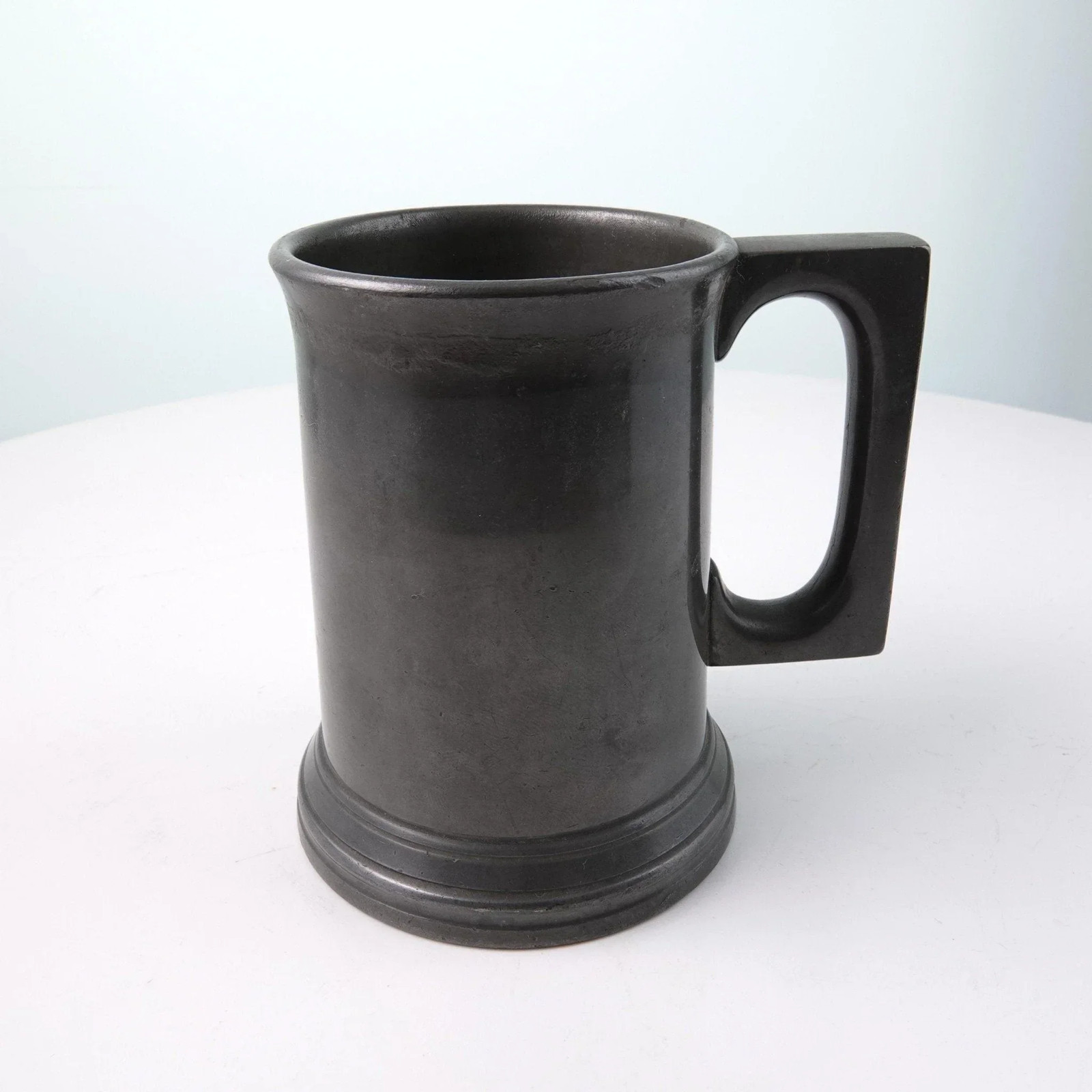 c1880 Glass Bottomed Pewter Tankard Half Pint by James Dixon
