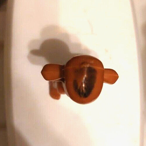 Vtg Small Plastic Doll Brown Celluloid Plastic 2 1/4″ Tall