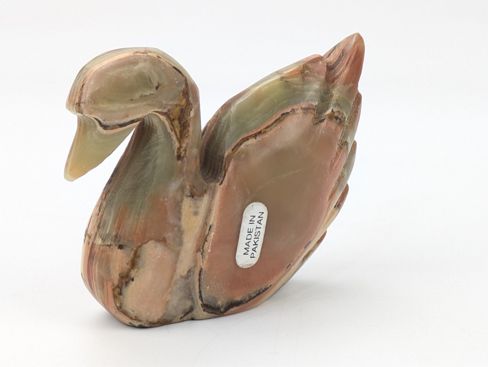 Home Decorative Animal Figure Swan Duck Marbled Onyx Collectible Figurine