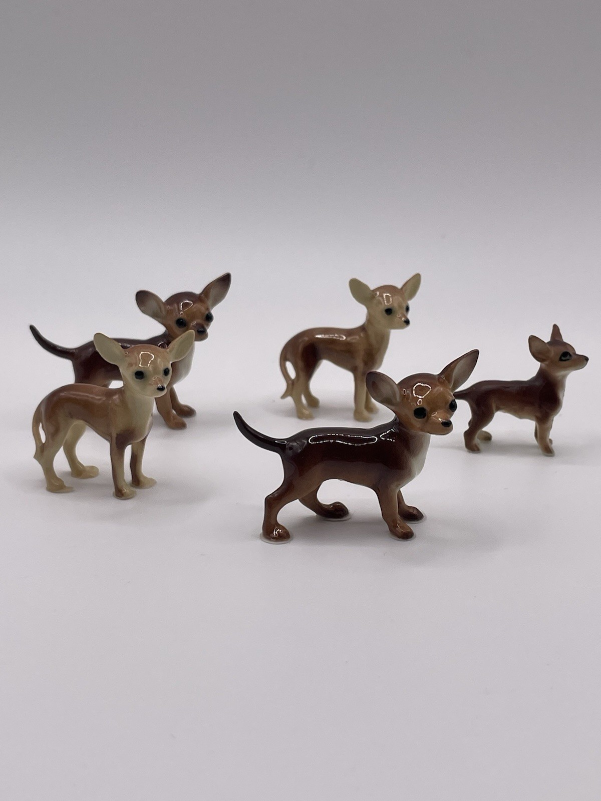 Vintage 1989 Miniature HAGEN RENAKER Chihuahua Figurine Lot #5 -1-1/4″ Tall