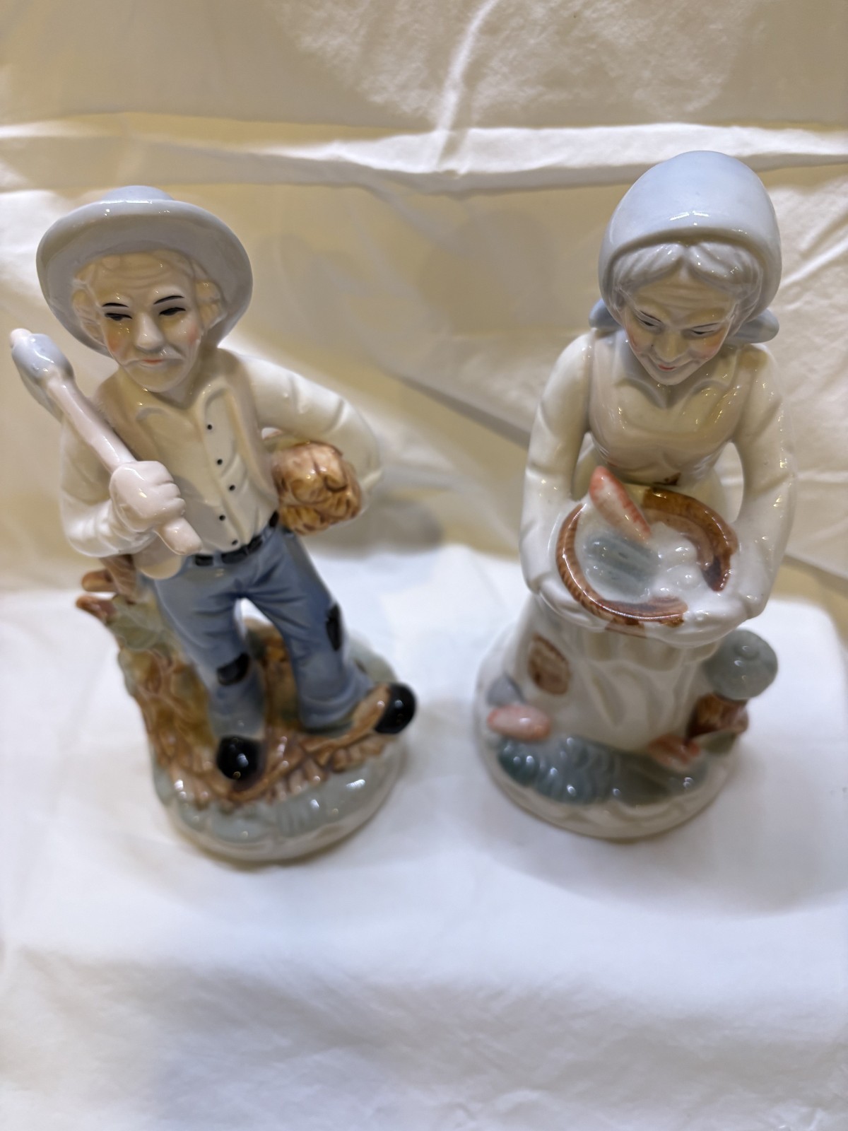 Ceramic Country Folk Porcelain Couple Figurines