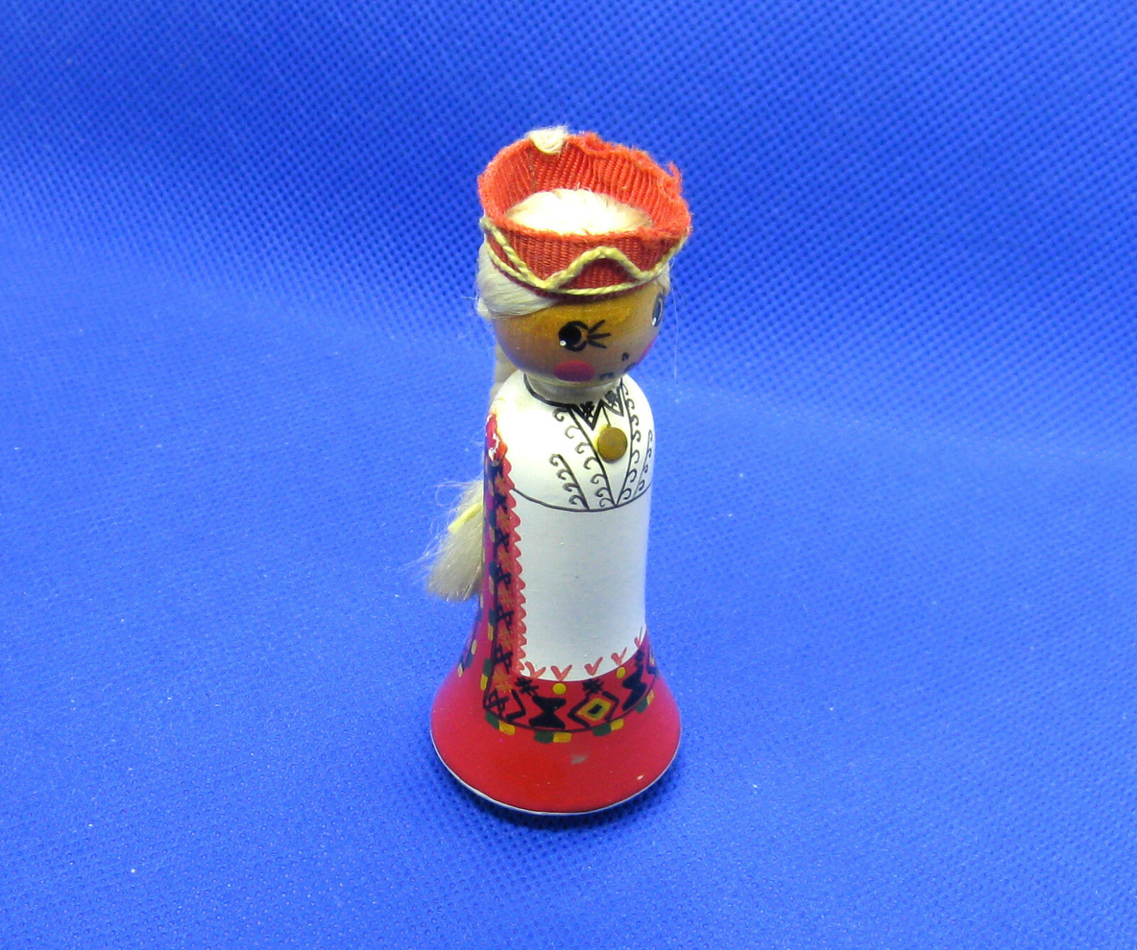 Vintage USSR Soviet Latvia Wooden Figurine of Latvian Girl – 1970`s
