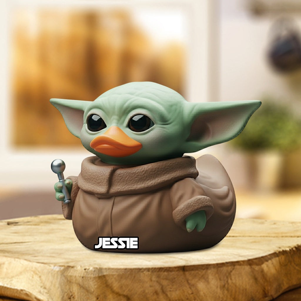Personalized Baby Yoda Grogu Star Wars Acrylic Plaque Wooden Block Desk Decor
